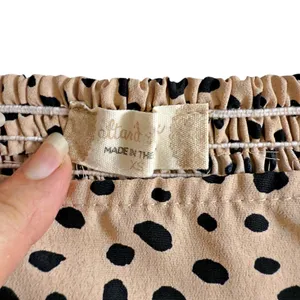 Altar'd State Brown Polka Dot Animal Print Long Sleeve Cropped Blouse Top XS thumbnail 4
