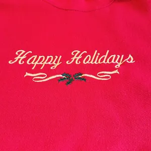 Lee Vintage 90s Happy Holidays Ugly Christmas Holiday Red Sweater Womens Large thumbnail 6