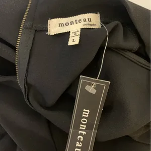 Monteau Black High Neck Sleeveless Dress - Size Large thumbnail 4