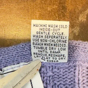 1359 | Vintage Cottagecore Textured Cotton Knit Sweater‎ Lavender USA Women M thumbnail 6