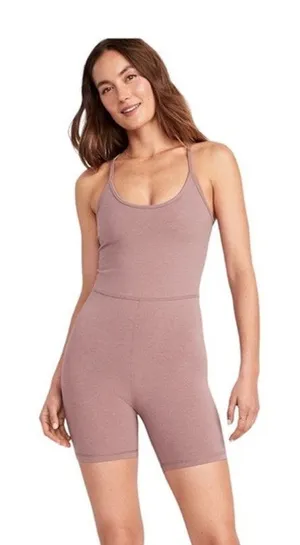 Old Navy PowerChill Racerback Romper Pink Athletic One Piece 6" Inseam thumbnail 1