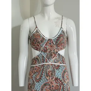 Blue B Collection Women’s Maxi Dress Paisley Boho Strappy V-Neck Beach Resort S thumbnail 3