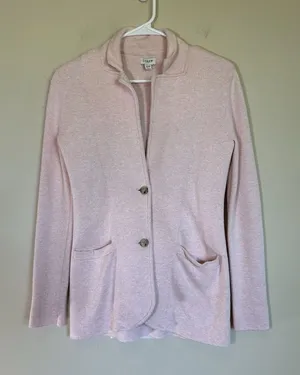 J.Crew Factory Knit Sweater Blazer Womens Sz XXS Light Pink‎ Cotton Career G9309 thumbnail 1