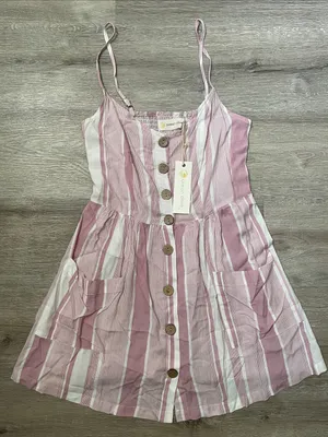 VICI | Nwt pink striped mini dress size small thumbnail 2