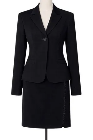 Versus Gianni Versace Skirt Suit Set Black Embellished IT 42 / US M Made in Ital thumbnail 1
