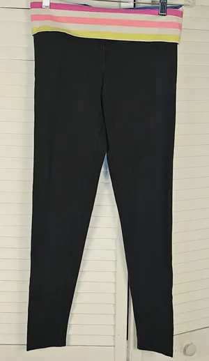 Victoria's Secret PINK Womens‎ Y2K Black Fold Over Waist Leggings Small thumbnail 1