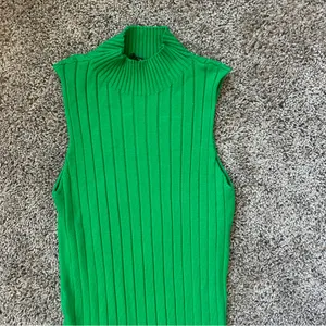 Papermoon Sleeveless Ribbed Mock Neck Dress in Green thumbnail 4