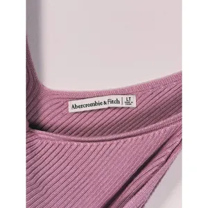 Abercrombie Sleeveless Twist Front Ribbed Midi Dress Size L Tall Pink Romantic thumbnail 5