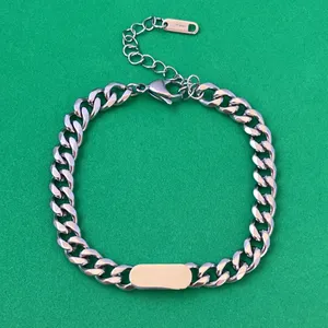 Titanium Steel Link Chain Bracelet for Men Women,Punk Hip Hop Bracelet thumbnail 7