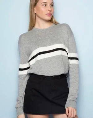 Gray and White Stripe Sweater thumbnail 1