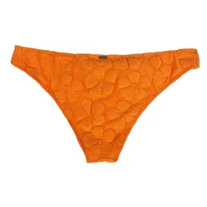 Hollister Bright Orange Terry Cloth Hibiscus‎ Print Bikini Bottoms Size Medium thumbnail 2