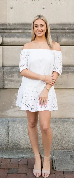 White off the shoulder dress thumbnail 1