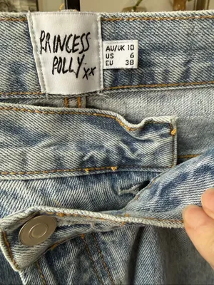 Princess Polly Cross Front Button Fly Slightly Taper Leg Denim Jeans 6 thumbnail 5