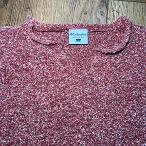 Columbia Red Marled Knit Notched Neck Sweater Womens Large Cabincore Cozy Fall thumbnail 3