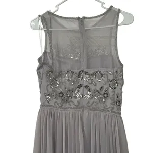 ALTAR'D STATE GREY VUSEN BEADED SEQUIN EMBELLISHED MESH MAXI DRESS Size SMALL) thumbnail 6