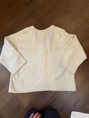 Motherhood Maternity Cream Button-Front Knit Cardigan Sweater - Large - C73-028 thumbnail 6