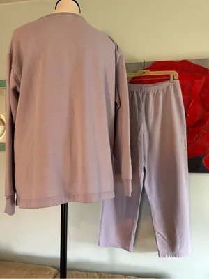 Vintage Anthony Richards Lavender SweatSuit Pants Top Size LP L Large Petite thumbnail 4