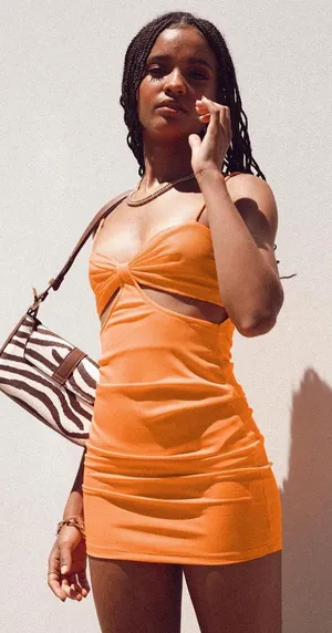 Princess Polly Marissa Mini Dress in Orange Size 4 thumbnail 1