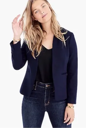 JCrew Open Front Navy Blazer thumbnail 1