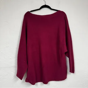 City Chic Burgundy Boat Neck Slouchy Sweater Womens 16 Boho Casual Oversized thumbnail 8