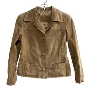 Jacqueline‎ Ferrar Suede Leather Jacket Tan Petite Small Button Front Pockets thumbnail 1