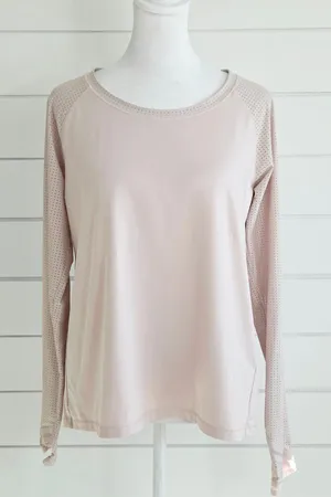 Calia Light Pink Long-Sleeve Performance Top Size S thumbnail 1