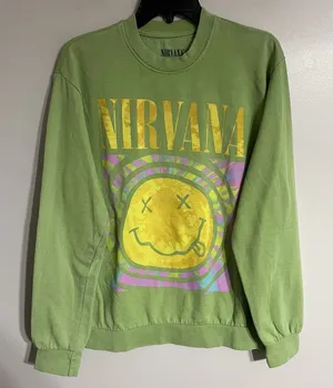 Urban Outfitters Nirvana Smile‎ Oversized Crewneck Size Medium Grunge Punk thumbnail 1