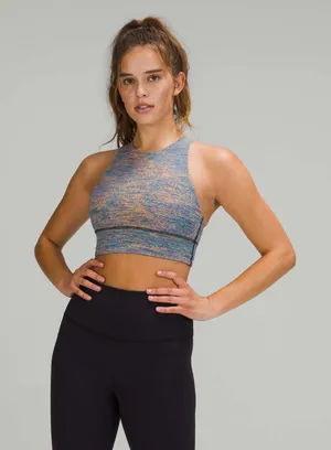 Lululemon Energy Bra High-Neck Longline Spectral Fusion Size 4 thumbnail 1
