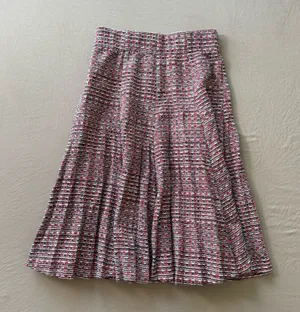 Blank Plaid tweed pleated midi skirt thumbnail 1