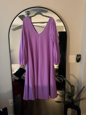 ASOS Purple Textured Smock Dress thumbnail 5