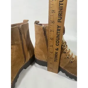 Crown and Ivy Naomi Suede Fur Lined Boots‎ Women 8 Tan Lace Up Combat Outdoors thumbnail 9