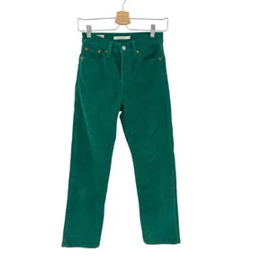 Levi's Wedgie Straight Fit Corduroy‎ Pants Green Size 24 thumbnail 3
