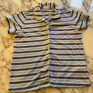 NWOT J Crew Women’s 100% Cotton Striped Pajama Top blue purple Sz XS thumbnail 4