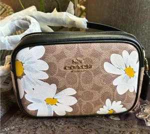 Coach Authentic Signature floral canvas/ smooth leather top zip Crossbody thumbnail 2