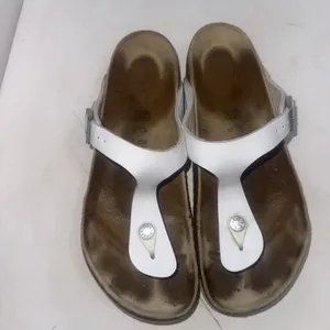 Birkenstock‎ White Leather Gorpcore Outdoor Nature Gizeh Sandals Women's Size 9 thumbnail 2
