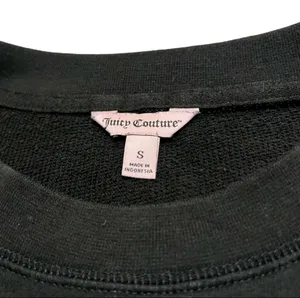 Juicy Couture Y2K McBling Black Sweatshirt Embellished Rhinestone Sequins Small thumbnail 4