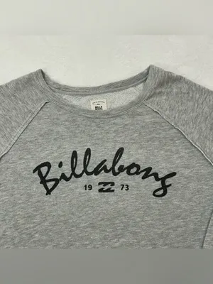 Billabong Surfer Skater Light Gray Round Neck Pullover Sweatshirt Women’s L thumbnail 2