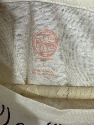 Tory Burch Kayla Mixed Media Top Silk Front Linen Back size Large Lightweight thumbnail 7
