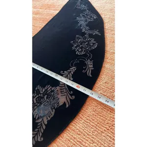 Black Vintage Velvet Burnout Scarf Sheer Floral Shawl thumbnail 3