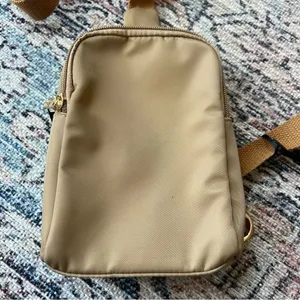 NWT SUGU Milan New York Los Angeles Sling Tan Crossbody Bag Unisex Chest Bag thumbnail 3