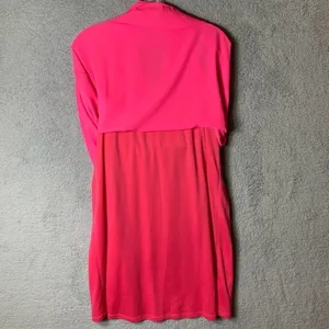 Impeccable Pig Shift Dress Large NWT Hot Pink Barbiecore Lined V-Neck Flowy‎ thumbnail 4