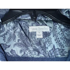 Vera Bradley Fleece vest Women's Small paisley‎ gray/Blue Polyester Cozy puff thumbnail 6