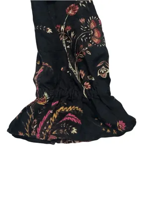 Anthropologie Black Paisley Boho Maxi Dress Floral Tiered thumbnail 10