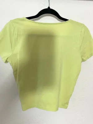 Hollister Lime Green Scoop-Neck Tie-Front Short Sleeve Top thumbnail 2