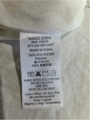 Naked Zebra White V-Neck Blouse Women’s L thumbnail 4