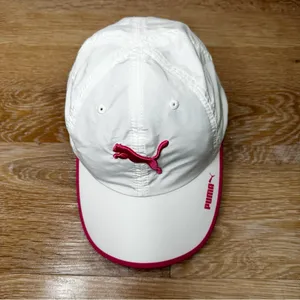 Puma White Pink Performance Athletic Lightweight Women's Cap, OS thumbnail 7