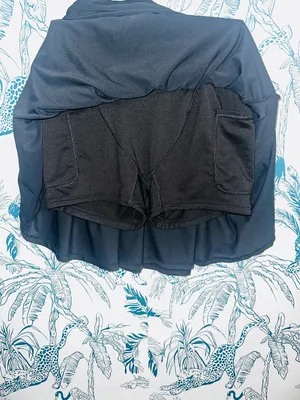 Black Women's Tiered Mini Skort Size undefined thumbnail 3