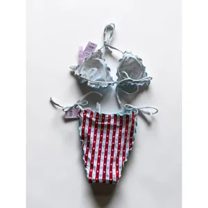 Wild Fable Reversible Bikini Set XS Stars‎ Stripes Hearts Ruffle Americana NWT thumbnail 2