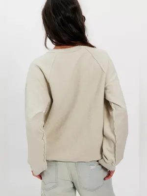 NEW Free People Retro Brand Apres Ski Pullover Crewneck 100% Cotton - Size XS thumbnail 3