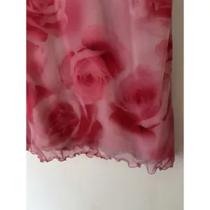 NWT Urban Outfitters UO Wave Maxi Mesh Skirt Pink Floral Size Large thumbnail 8